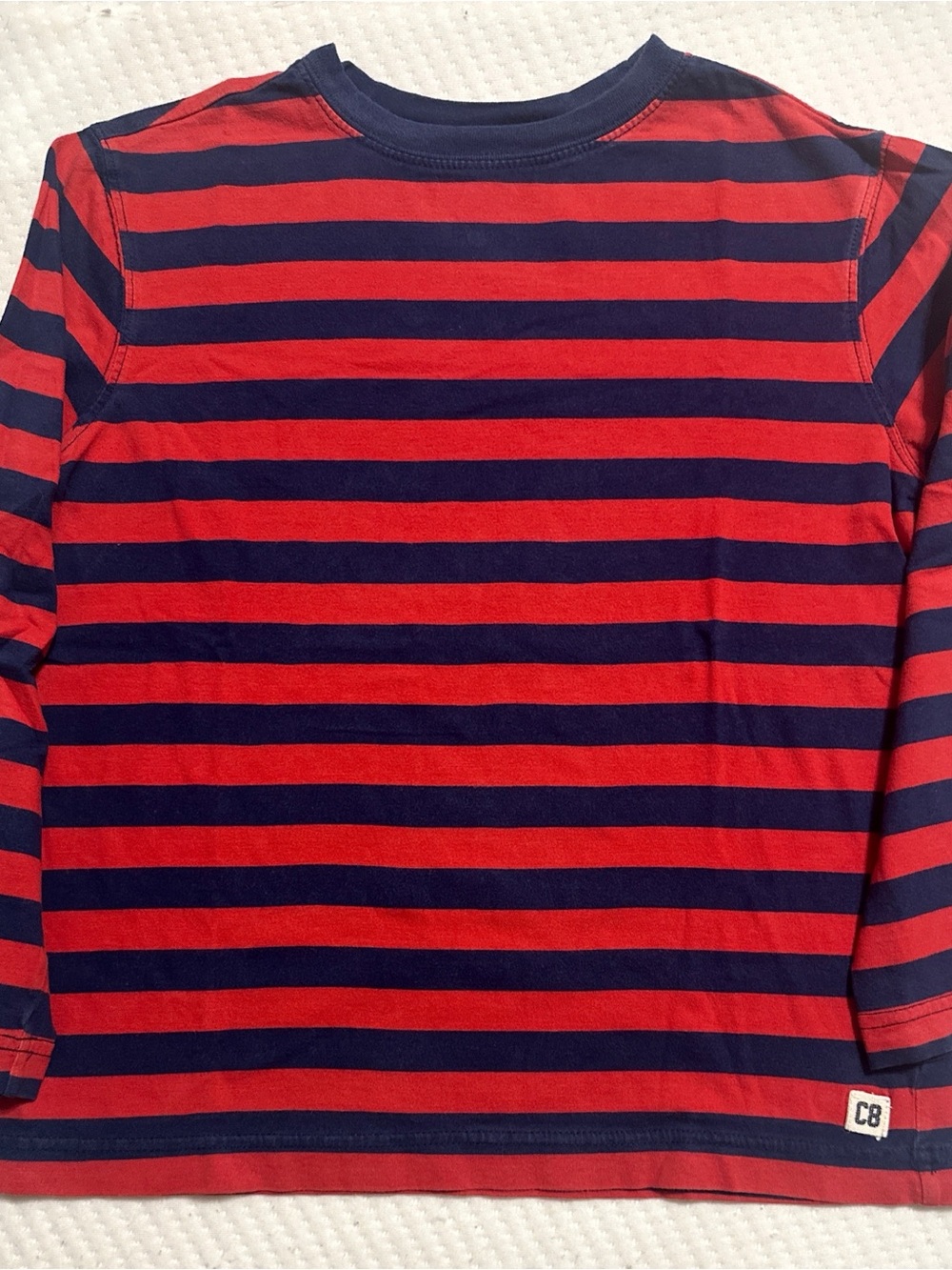 Red & Navy Stripe Long-Sleeve Boy’s Long Sleeve T-Shirt